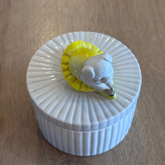 Vintage Fitz & Floyd Trinket Box Pig Ballerina Yellow Tutu - Picture 4 of 6